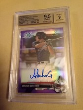 2017 Bowman Chrome Abrahan Gutierrez #145/250 PURPLE AUTOGRAPH #CPA-AG BGS 9.5