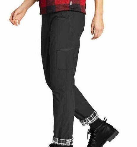 Eddie Bauer Women Fleece Lined Pull On Pants Stretch Storm Repel Black Size 10