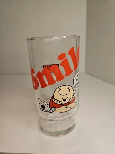 Vintage 1979 Ziggy 6" Coca-Cola Beverage Glass "Smile...its Good For Your...