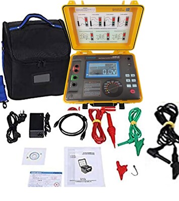 High Voltage Insulation Testers with 10KV 5TΩ Large-capacity Test Record Memory