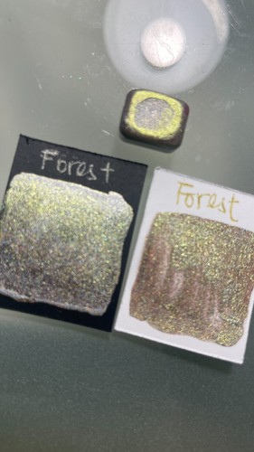 Handmade DIY Watercolor Paint Half Pan holographic Collection ‘Forest’ - Bild 3 von 5