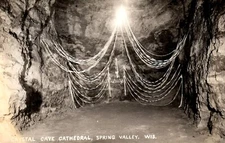 Crystal Cave Cathedral Spring Valley Wisconsin Postcard