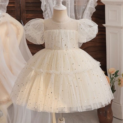 Toddler Girl Party Princess Dress Baby Birthday Outfits Summer Sequin Tutu Gown