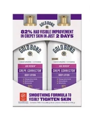 Gold Bond For Crepey Skin Age Renew Crepe Skin Creme 2 Pk., 13 oz. NEW IN BOX