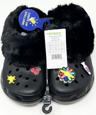 Crocs Mammoth Charm Lined Clog Women's size 7 Black NEW