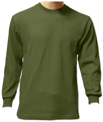 #ad Men Heavy Weight Plain Thermal Long Sleeve New Waffle Shirts Solid Colors $18.99