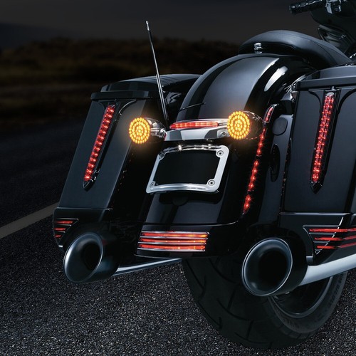 4x 1157 1156 LED Motorrad Blinker Licht Panel Einsätze 2" für Harley Davidson - Picture 11 of 11