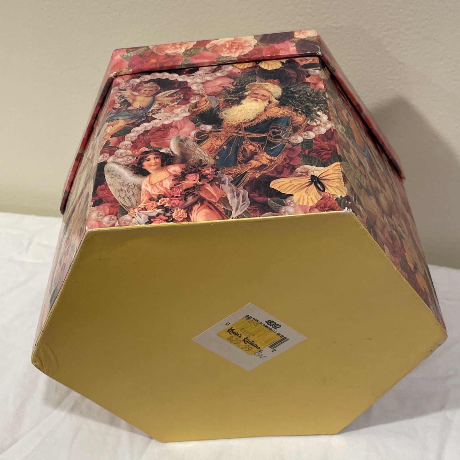 Vtg 1995 C&F Christmas Victorian Decoupage 12 Ball Ornaments Angels Santa Roses