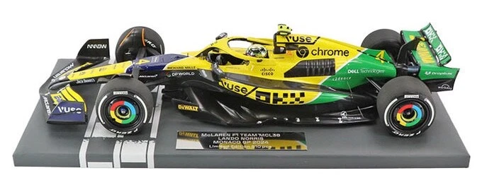 Minichamps McLaren MCL38 'Senna by OKX' Monaco GP 2024 - Lando Norris 1/18 Scale - Image 3 of 4