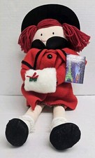 1990 Madeline Christmas Plush Doll 18" Eden Toys NWT
