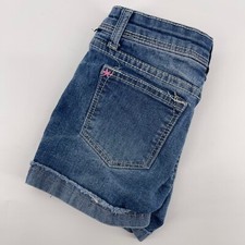 Tommy Bahama Denim Shorts Cuffed Distressed Pink Accents Girls Size 8
