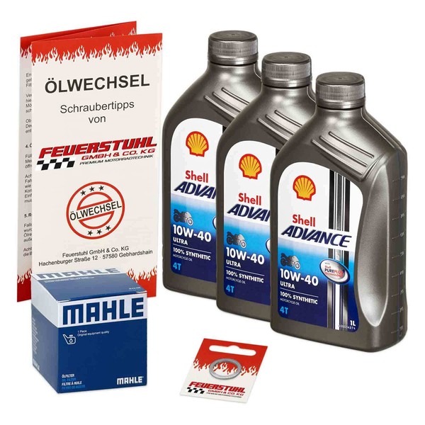 Honda XRV 650 Africa Twin (RD03) 88-89, Shell 10W40 ÖL + Mahle ÖLfilter, MotoröL-image