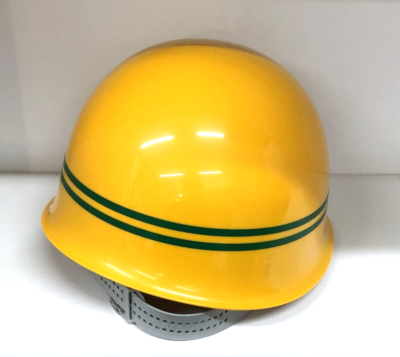 Japanese kanji yellow helmet ANZENDAIICHI 3cm Safety first made in