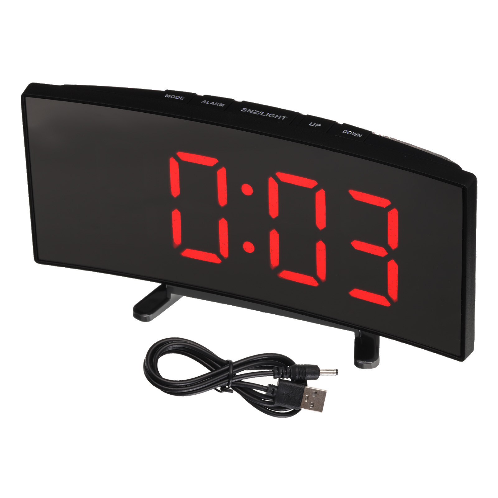 Alarm Clock with Red Digits, Digital Alarm Clocks for Bedrooms-image