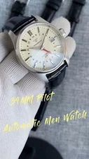 Tandorio New 39mm Beige Pilot Sapphire 20ATM NH34 GMT Automatic Men Dress Watch