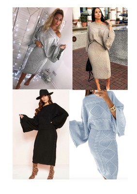 knitted coord skirt and jumper