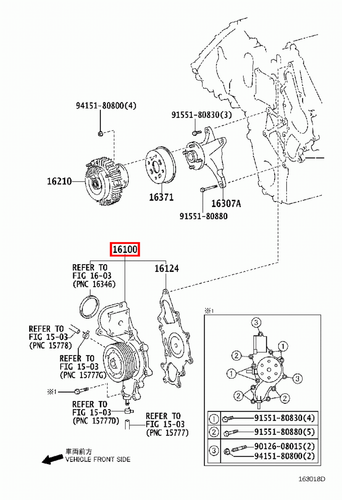 Genuine Toyota LandCruiser VDJ79 VDJ78 VDJ76 VDJ200 1VD 4.5 Diesel V8 Water Pump - Picture 6 of 7