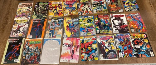 Vintage Mixed Comic Book Lot of 24- Spider-Man, Spawn, Captain America & More