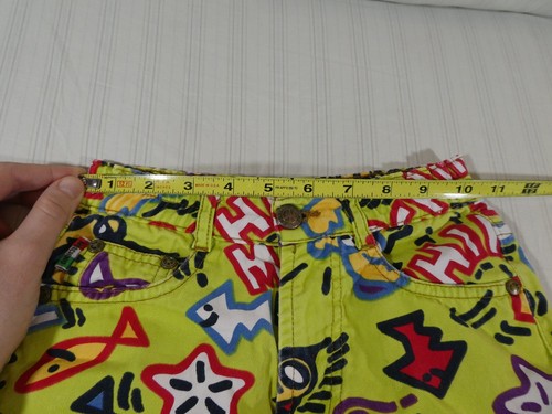 Rare HTF Kids Moschino Bambino Graphic Shorts Italy Size 28/6 Green Colorful P1 - Picture 21 of 24