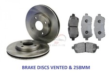 FOR FORD FIESTA MK7 08-17 FRONT BRAKE DISCS VENTED AND & PADS OEM QUALITY 258mm