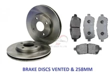 FOR FORD FIESTA MK7 08-17 FRONT BRAKE DISCS VENTED AND & PADS OEM QUALITY 258mm