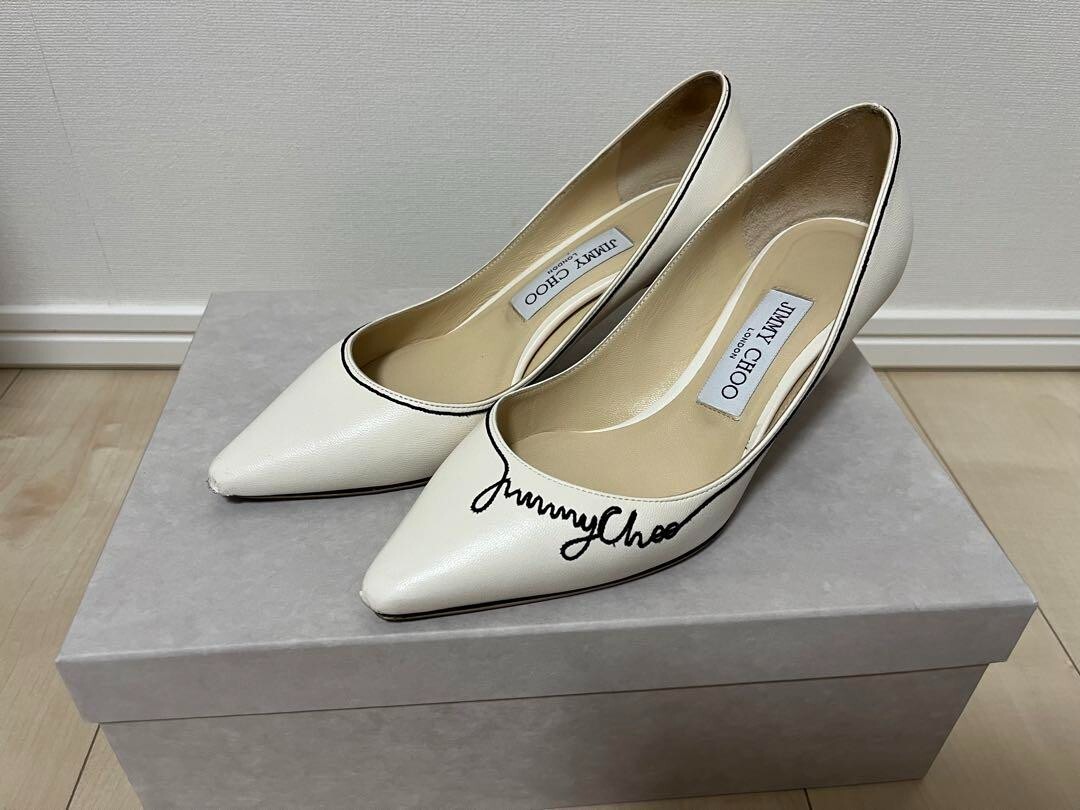 JIMMY CHOO Logo Design Pumps Mule Sandals Size36/US6 ROMY 60 JIMMY CHOO Logo Design Pumps Mule Sandals Size36/US6 ROMY 60