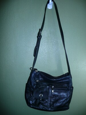 Stone Co Soft BLACK Leather Over Shoulder Bag Adjustable