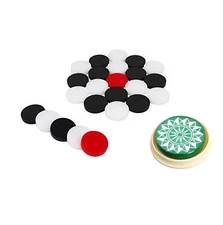 Set of 24 Carrom Board Coins with 1 Acrylic Striker