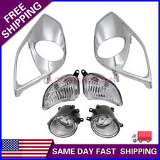 Bumper Fog Lamp Set W/ Turn Signal Lights + Bezels For 2013-2015 Toyota Avalon