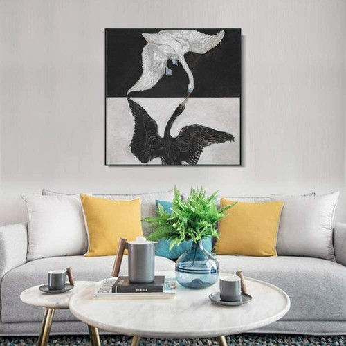 Framed Canvas Group ix Suw The Swan No.1-1915 by Hilma Af Klint Wall Art 24"x24" - Picture 3 of 8