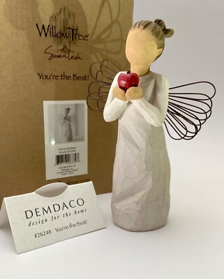 Willow Tree 26248 You re The Best Figur Frau Mädchen Apfel verpackt Vintage Engel 