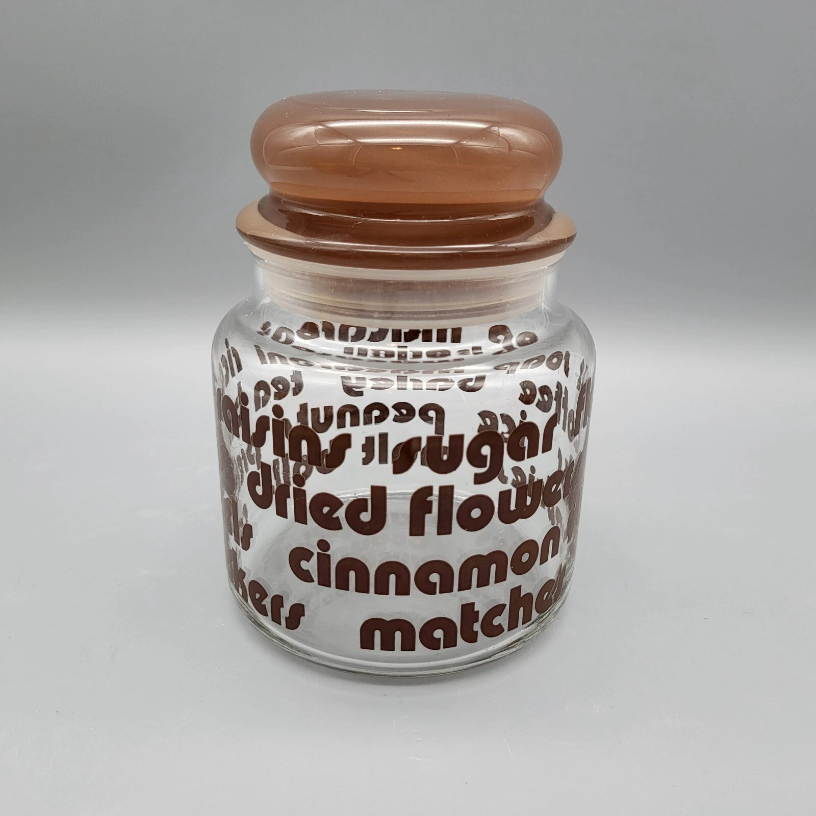 Vintage 1970's Glass Canister Storage Jar Retro RARE HARD TO FIND