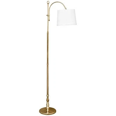 Standleuchte Stehlampe  Messing poliert  Schirm Seidenimitat Schmidt-Leuchten - Bild 1 von 2