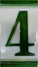 Nummernfliese Jugendstil-Fliese Hausnummer-Fliese Kachel Nr. 4 NEU
