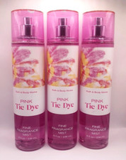 BATH AND BODY WORKS PINK TIE DYE BODY MIST 8 FL OZ SET OF 3 