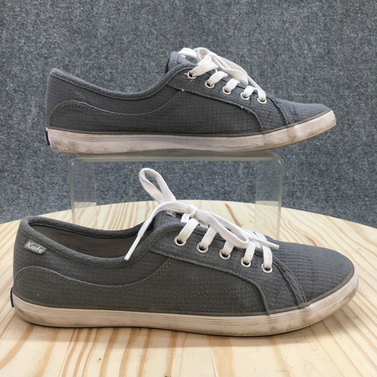 Keds Shoes Womens 9 Casual Low Top Sneaker Gray Fabric Lace