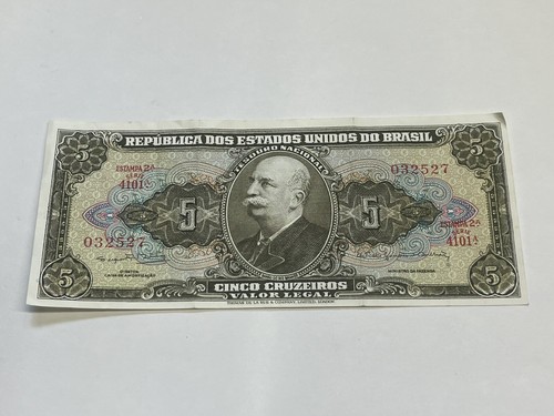 Brazil 5 Cruzeiros - Vintage Banknote República dos Estados Unidos do Brasil