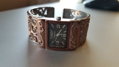 Gramercy Quartz CT6200BR Filigree Cuff/Bangle Ladies Stainless Watch