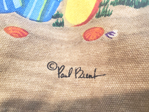 Paul Brent Tote Purse Sun N Sand Flip Flop Cotton Bag - Picture 5 of 10