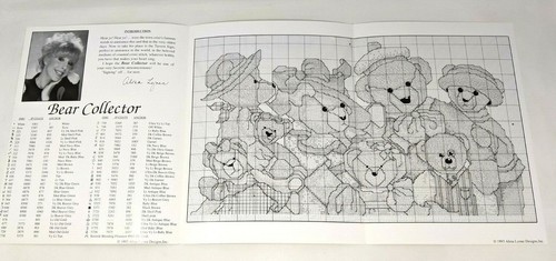 VTG 1994 Alma Lynne Designs Bear Collector Sampler Cross Stitch Patterns SS21 - Picture 3 of 3