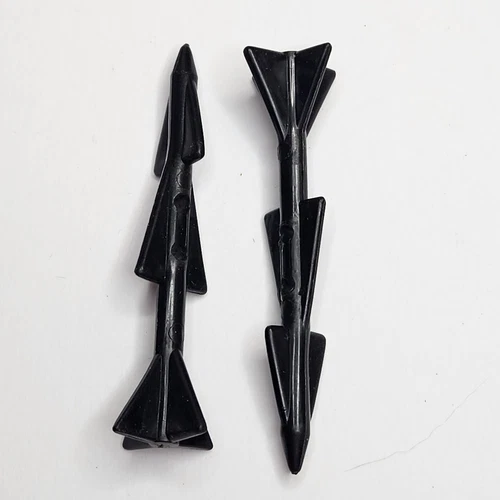 1984 Vtg Gi Joe Cobra Rattler 2x Small Black Missile Vehicle Part Piece Hasbro