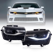 Vland Led Projector Headlights Wseqeuntial For 2014-2015 Chevrolet Camaro Chevy