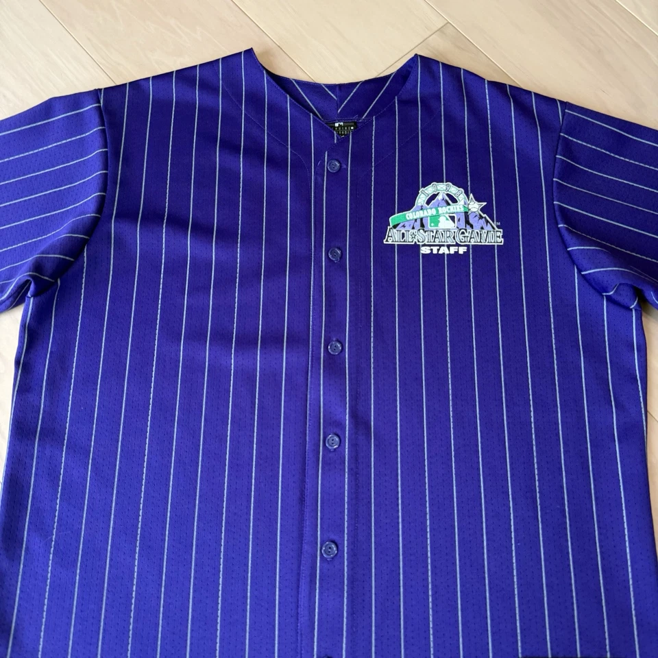 Camiseta De Colección Colorado Rockies All Star Game Staff XL Púrpura Años 90 Majestuosa MLB Foto 3 de 4