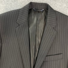 Ralph Lauren Mens Blazer Black Striped Wool Long Sleeve Vintage Pinstripe Suit