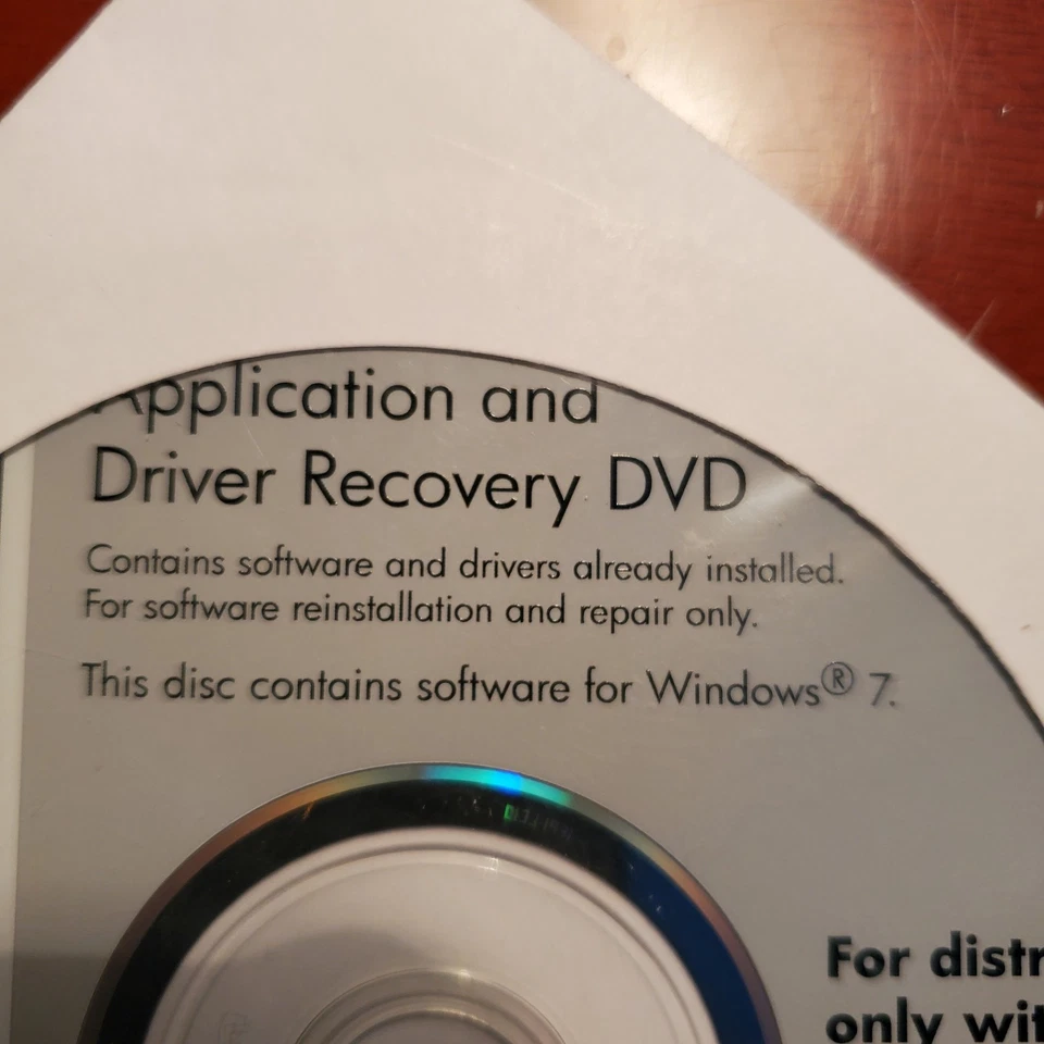 HP App & Driver Recovery DVD For Windows 7 8460 6460 8560 6560 650610-B21 - Image 3 of 4