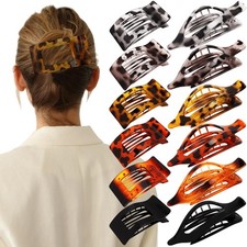 Flat Hair Clips for Women Girls, 12 Pack Lay Flat Claw Clips, Large Side Fren...