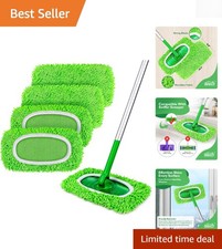 Machine Washable Microfiber Mop Pads - 4 Reusable Pads for Household Cleaning