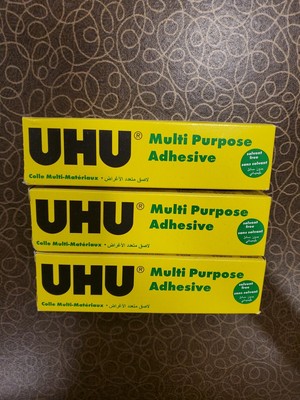 3 Pack UHU Glue 35 ml. Multi Purpose Adhesive Glue Clear All Materials Repair
