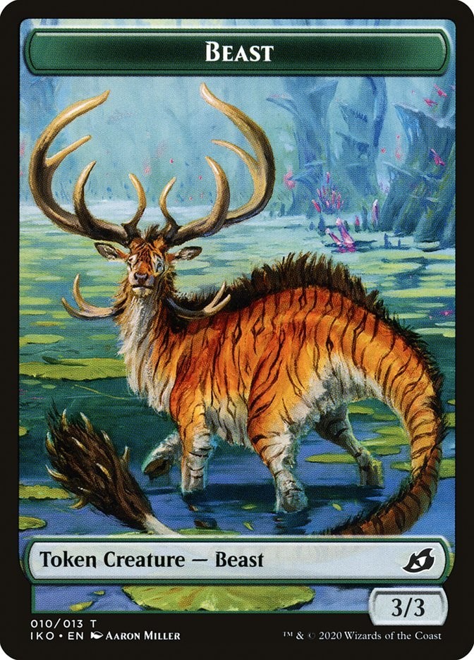 MTG GREEN BEAST 3/3 TOKEN  -  IKORIA:LAIR OF BEHEMOTHS IKO 2020 #10