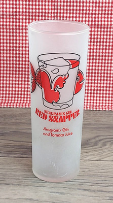 Seagram's Gin RED SNAPPER Gin Hi-Ball Barware Advertising Drinking Glass, VTG